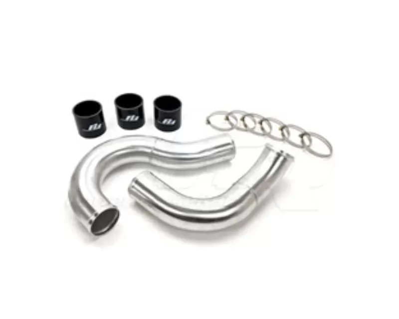 Powerhouse Racing 2.5 Hot Side Drop-Down Intercooler Pipes Straight Intercooler Wrinkle Black Powder Coat - PHR 01011501.S.WB